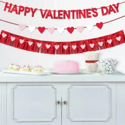 Pink, Red & White Heart Happy Valentine's Day Cardstock & Foil Banner Set, 6ft, 4pc