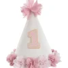 Pink 1st Birthday Flower Hat, 7in