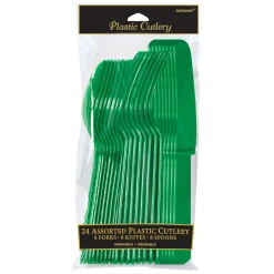 Plastic Cutlery Set, 24ct, Assorted Colors