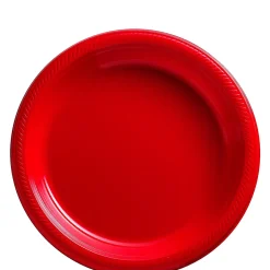 Plastic Dessert Plates, 7in, Assorted Colors, Multiple Counts