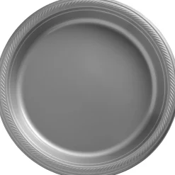 Plastic Dinner Plates, 10.25in, Assorted Colors, Multiple Counts