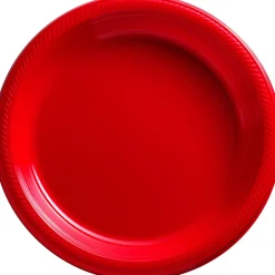 Plastic Dinner Plates, 10.25in, Assorted Colors, Multiple Counts