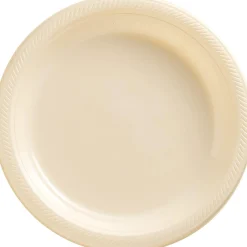 Plastic Dinner Plates, 10.25in, Assorted Colors, Multiple Counts