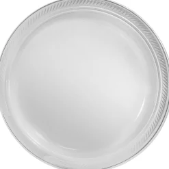 Plastic Dinner Plates, 10.25in, Assorted Colors, Multiple Counts