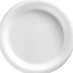 Plastic Dinner Plates, 10.25in, Assorted Colors, Multiple Counts
