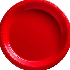 Plastic Dinner Plates, 10.25in, Assorted Colors, Multiple Counts