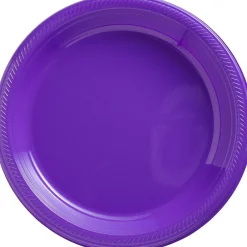 Plastic Dinner Plates, 10.25in, Assorted Colors, Multiple Counts