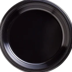 Plastic Dinner Plates, 10.25in, Assorted Colors, Multiple Counts