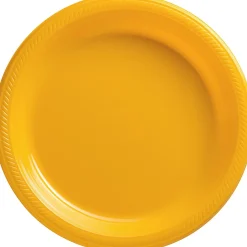 Plastic Dinner Plates, 10.25in, Assorted Colors, Multiple Counts