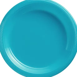 Plastic Dinner Plates, 10.25in, Assorted Colors, Multiple Counts