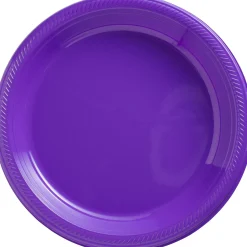 Plastic Dinner Plates, 10.25in, Assorted Colors, Multiple Counts
