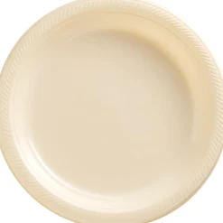 Plastic Dinner Plates, 10.25in, Assorted Colors, Multiple Counts