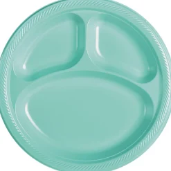 Plastic Divided Dinner Plates, 10.25in, Assorted Colors, Multiple Counts