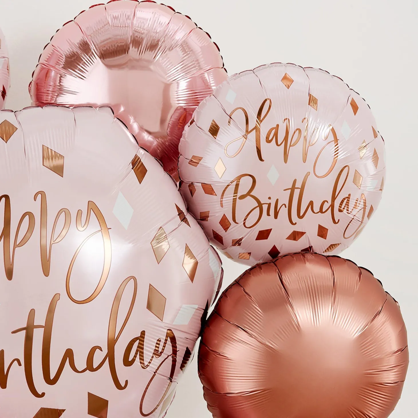 Premium Blush Birthday Foil Balloon Bouquet, 7pc