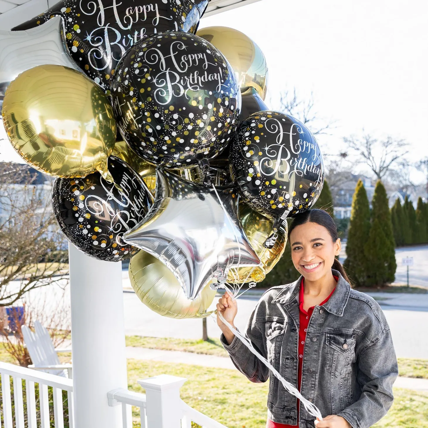 Premium Sparkling Celebration Birthday Foil Balloon Bouquet, 8pc