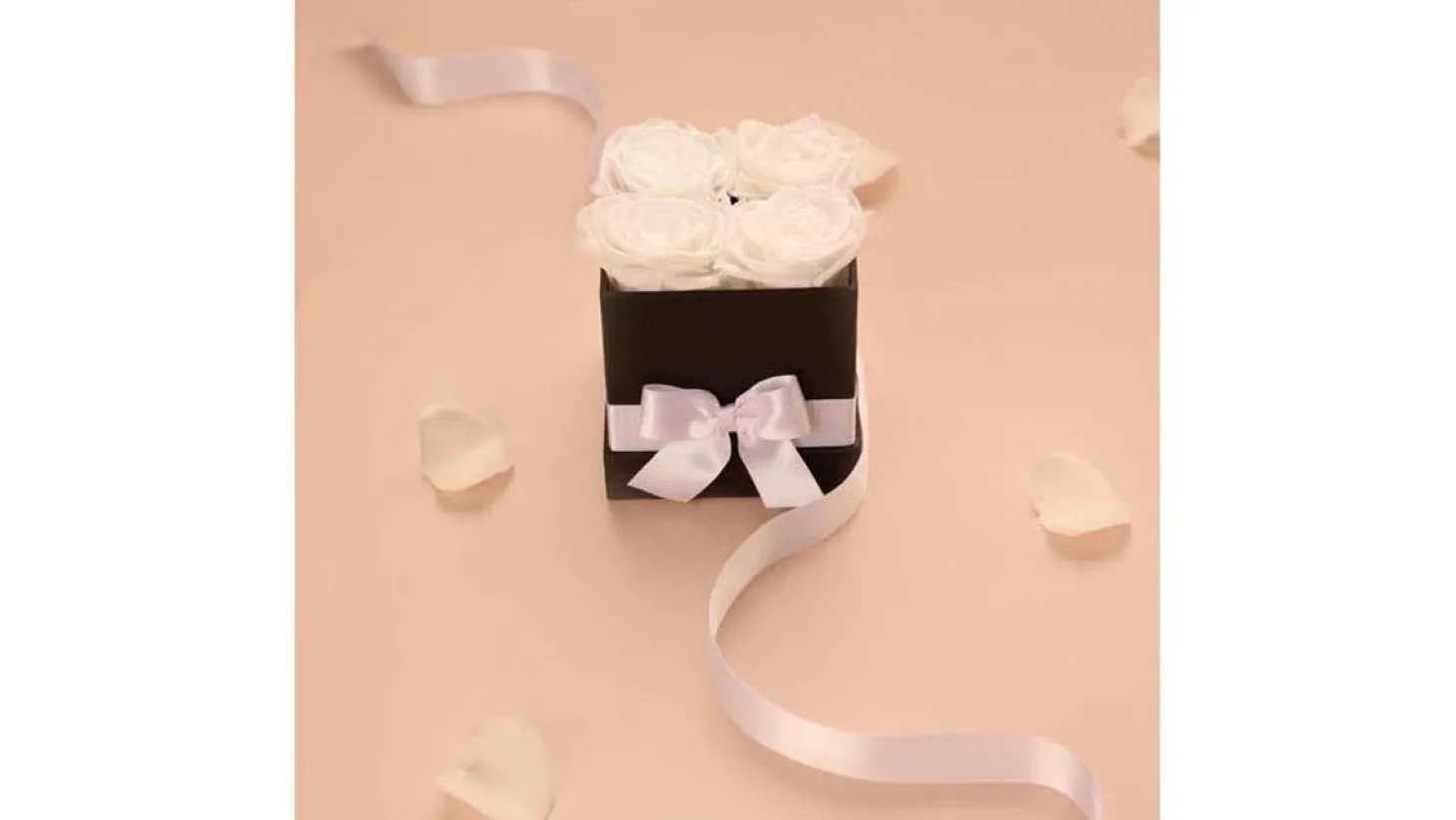 Princess White Preserved Roses Gift Box (4 ct)