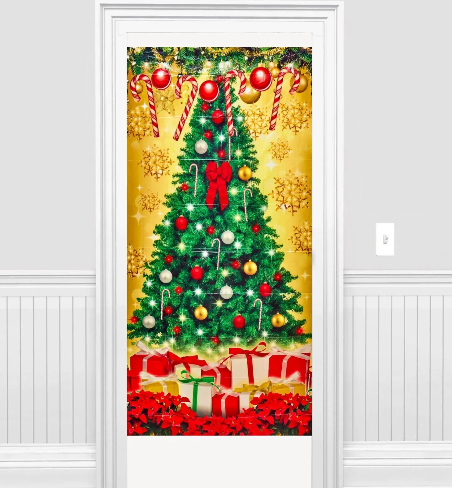 Printed Christmas Tree Holiday Door Cover