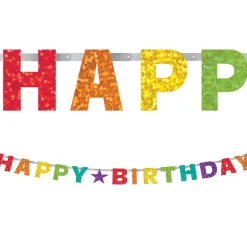 Prismatic Rainbow Birthday Banner