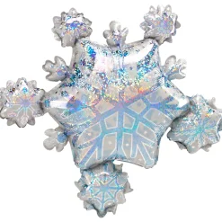 Prismatic Snowflake Cluster Foil Balloon, 32in x 30in