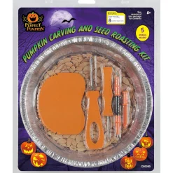Pumpkin Carving & Seed Roasting Kit, 6pc, with 5 Stencils & 8 Recipes