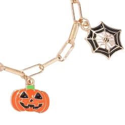 Pumpkin, Spider & Ghost Charm Bracelet