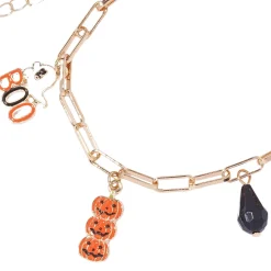 Pumpkin, Spider & Ghost Charm Bracelet