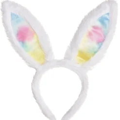 Rainbow Bunny Ears Fabric & Plastic Headband, 5in x 11in
