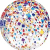 Rainbow-fetti Happy Birthday Balloon - See Thru Orbz
