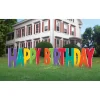 Rainbow Happy Birthday Plastic Yard Sign Phrase Set, 12.25in Letters, 4pc