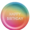 Rainbow Ombre Happy Birthday Lunch Plates, 9in, 8ct