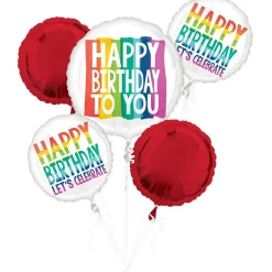 Rainbow Wish Birthday Foil Balloon Bouquet, Assorted Options