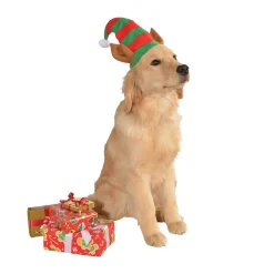 Red and Green Elf Ears Pet Hat