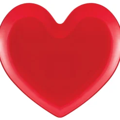Red Heart-Shaped Melamine Lunch Plate, 9.37in
