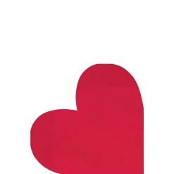 Red Heart-Shaped Paper Lunch Napkins, 6.4in, 16ct - Cross My Heart