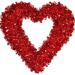 Red Heart Tinsel Wreath