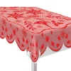 Red Lace Fabric Tablecover, 82in