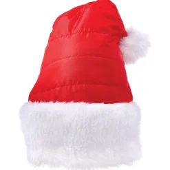 Red Puffer Adjustable Santa Hat