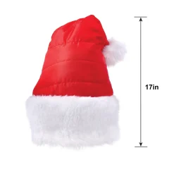 Red Puffer Adjustable Santa Hat