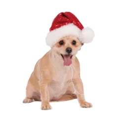 Red Sequin Pet Santa Hat