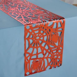 Red Spider & Web Foil Table Runner, 11.4in x 72in - Spider-Man Webbed Wonder