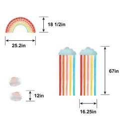 Retro Rainbow & Cloud Hanging Decorations