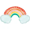 Retro Rainbow Foil Balloon, 37in x 22in