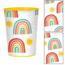 Retro Rainbow Plastic Favor Cup, 16oz