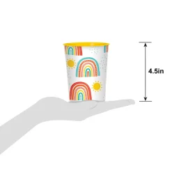 Retro Rainbow Plastic Favor Cup, 16oz