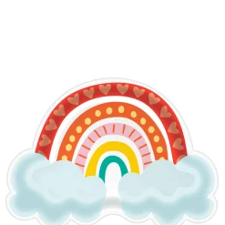 Retro Rainbow-Shaped Dessert Plates, 9in x 6.5in, 8ct
