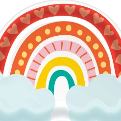 Retro Rainbow-Shaped Dessert Plates, 9in x 6.5in, 8ct