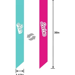 Reversible Malibu Barbie & Ken Fabric Sash, 60in