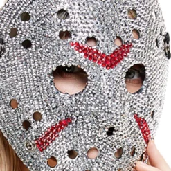 Rhinestone-Covered Hockey Mask