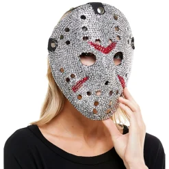 Rhinestone-Covered Hockey Mask