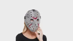 Rhinestone-Covered Hockey Mask